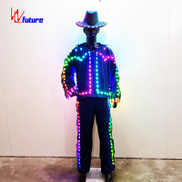 Costumes de danse de cow-boy à lumières LED Costumes de danse de salon à la mode pour adultes Style occidental Luminous Western Dance Party