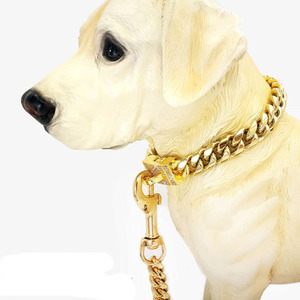 10mm/14mm <b>Dog</b> Diamond Stainless Steel Training Chain-Fashion Luxury Gold Cuban Link Print Pattern Sash Small <b>Bell</b> - Product Image 6