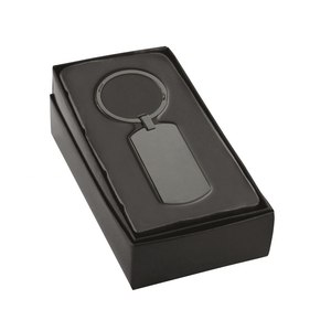Llavero Rectangular Negro Cromado, Estilo Vintage, Llavero Metálico con Logotipo Personalizado, Grabado Láser en Acero Inoxidable, Moderno - Product Image 3