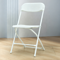 Chaise pliante portable d'extérieur en plastique blanc avec structure métallique pour événements, banquets et mariages