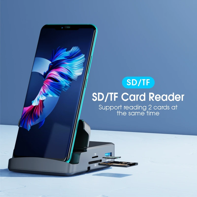 8 in 1 Docking Station Android Type-c Mobile Phone Usb Dock for Dex 4k Hdtv Sd Tf Card Reader Usb3.0 Type C 8 in 1 Usb C Hub