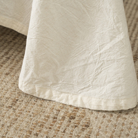 Ensemble de literie en coton et lin tissé 400TC avec broderie personnalisée certifiée OEKO-TEX, motif végétal, 4 pièces, bordure en dentelle, usage hôtelier de luxe