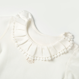 GOTS certified organic cotone neonato pianura bianco del bambino della ragazza vestiti della tuta del pagliaccetto <span class=keywords><strong>tutina</strong></span> per i bambini - Product Image 3