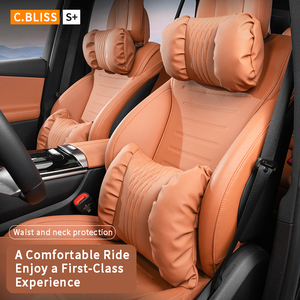 Reposacabezas y Almohada de Soporte Lumbar de Cuero Artificial para Asiento de Coche, Ventilación <span class=keywords><strong>Suave</strong></span> y Lujosa con Accesorios de Soporte para Cuello y Espalda - Product Image 2