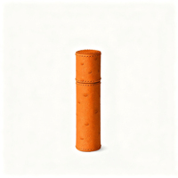 Boîte cadeau en cuir de luxe pour flacon de parfum testeur rigide personnalisé de 10 ml avec porte-clés, étui de voyage pour échantillon de parfum en cuir d'autruche
