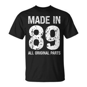 T-shirt per il compleanno Made In 89 con tutte le parti originali - Product Image 1