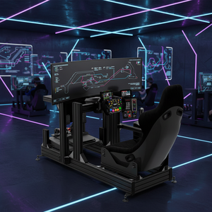 Cockpit de simulation de course en aluminium 40160, configuration complète avec siège, support d'écran, base de volant G25, siège de simulateur de course pour <span class=keywords><strong>Fanatec</strong></span> - Product Image 6
