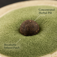Patch chauffant abdominal aux herbes pour le soin du nombril OEM 3 autocollants + 3 pilules/boîte, autocollant amincissant à la moxibustion pour la taille, vente en gros