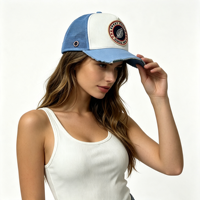 Gorra Trucker Vintage Estilo Francés con Efecto Desgastado, Tejido de Malla, Parche de Logotipo Personalizado Retro, Streetwear