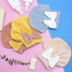 Toallas de microfibra al por mayor para secar el cabello, superabsorbentes, con lazo, gorro de ducha para niñas y mujeres - Product Image 2