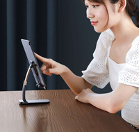 Support de téléphone pliable pour téléphone portable, support universel réglable à gravité en métal pour table de bureau, support de téléphone portable pour smartphone