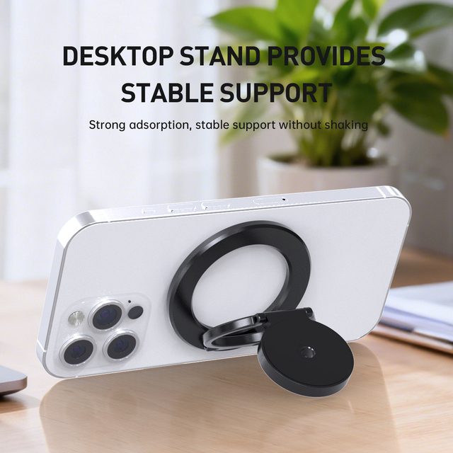 Precision-engineered Ultra-Thin Dual-Sided Desk Mount Adjustable Height Anti-Corrosion Flexible Magnetic Ring Holder Stand