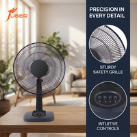 Ventilateur de bureau moderne de 16 pouces, 3 vitesses, haut débit d'air, ventilateurs de table avec grille de sécurité en métal renforcé pour salon, chambre à coucher