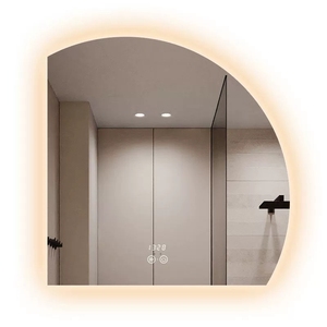 Espejo de tocador de baño LED semicírculo inteligente, espejo de baño de vidrio de nuevo diseño con Interruptor táctil de luz para decoración de dormitorio de maquillaje - Product Image 4