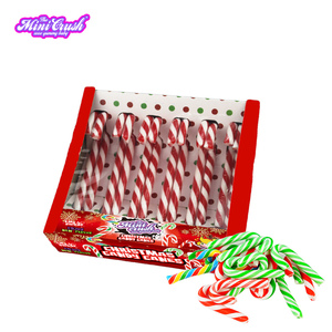 Decoraciones navideñas personalizadas, bastones duros de caramelo, palitos de piruletas de arcoíris para venta al por mayor - Product Image 1