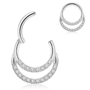 Anneau de nez sans soudure en acier inoxydable avec incrustation de zircon rond, bijou de piercing, cadeau - Product Image 3