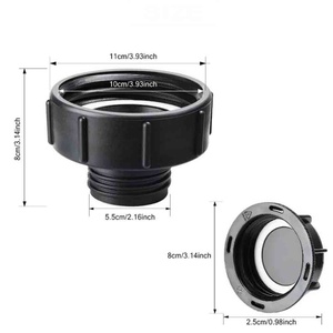Raccord de vanne pour réservoir d'eau IBC pour bouchon fileté grossier S100x8, raccord de tuyau S60 x 6, raccord de vanne de tonneau IBC - Product Image 2