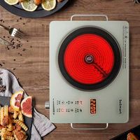 Cuisinière électrique en céramique de couleur blanche Cuisinière à brûleur chaud infrarouge numérique multifonction