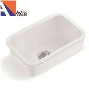 Above counter basin black outside white inside color solid surface small size bathroom sink