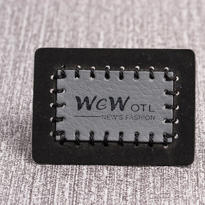 Quảng Châu lefeng nhà máy bán buôn tùy chỉnh dập nổi da Đen nhãn các bản vá lỗi cho quần áo hàng may mặc giày túi - Product Image 6