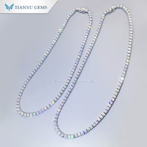 Tianyu Gems Pure White Gold Material 4,5mm Moissanite Diamonds Tennis Collar - Product Image 1