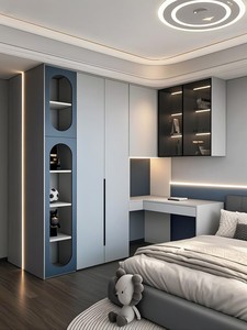 Armoire multifonctionnelle avec bureau relevable, armoire de rangement pour vêtements et bureau d'étude sur mesure pour chambre d'enfant - Product Image 6