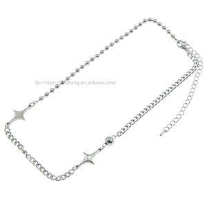 Collar de Acero de Titanio de Lujo Ligero con Diseño de Viento Frío y Cuentas de Estrella Brillante, Collar Corto de Moda Tanjing Lijing - Product Image 5