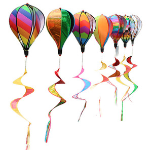 Arcobaleno mongolfiera di rotazione del vento ornamenti mulino a vento decorazione esterna giardino di casa mulino a vento a spirale filatori - Product Image 1
