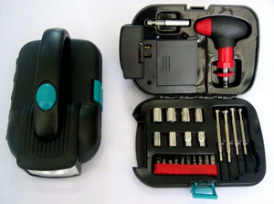 24-Piece Stainless Steel <strong>Tool</strong> Set with Flashlight Hard Case Battery-PowSure - Product Image 2