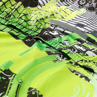 Opvallend fruitgroen ritmisch grafisch fietsjersey Zomer dunne mesh shorts elastische manchetten avond stedelijk woon-werkverkeer lichtgewicht