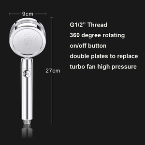 Pommeau de douche rotatif à haute pression à 360 degrés avec ventilateur Double plaques arrêt d'eau accessoire de robinet de salle de bain choix populaire - Product Image 3