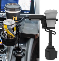 Porte-gobelet multifonctionnel pour voiture Plateau rotatif sans fil pour chargeur de boisson Adaptateur d'extension Kits d'intérieur automobile
