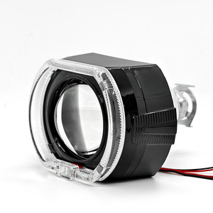 Minimalist 3 Inch Chromed LED Headlight <b>Projector</b> Lens Shrouds Angel Eyes Cover Adjustable 12V Automobile Assembly for Land - Product Image 5