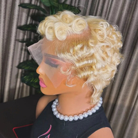 Perruques en cheveux humains blond 613 coupe pixie courte, bob ondulé lâche, perruques bob courtes brun chocolat 13x4 avec dentelle transparente pré-épilée