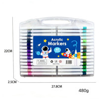 Offre Spéciale – Ensemble de Marqueurs Acryliques et Aquarelles Portables – Idéal pour Étudiants – Marqueurs Artistiques Créatifs – Cadeau de Papeterie – Étui en Plastique