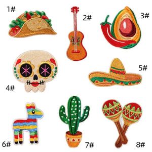 NODA Patch brodé thermocollant Spécialités mexicaines Chapeau de fête, Taco, Guitare, Tambour à main pour la décoration - Product Image 2