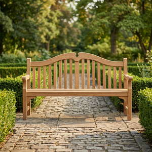 Banc de patio en teck personnalisé, banc de jardin minimaliste en bois pour hôtel, complexe hôtelier, école - Product Image 2