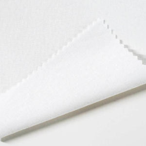 Haute qualité couleur blanche unie tissé 140gsm viscose chemise dames robe 70% rayonne tissu bébé 30% lin tissu avec logo personnalisé - Product Image 1