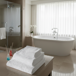 Varol 2-Piece Imeria Series Luxury Hotel <b>Bath</b> <b>Towel</b> <b>Set</b> 70x140 cm 400g Cotton Solid Color Woven <b>Towels</b> - Product Image 3