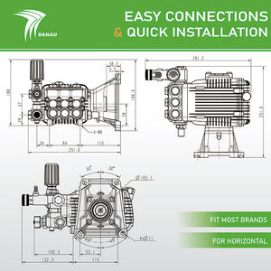Machine de nettoyage DANAU 200 Bar-275 Bar (3000 Psi-4000 Psi) <span class=keywords><strong>Pompe</strong></span> triplex haute pression avec moteur - Product Image 4