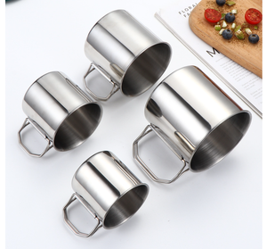 DF304 250ml 350ml 500ml 750ml Tasses à eau pliantes d'extérieur en acier inoxydable SUS 304 - Product Image 2