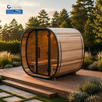 Sauna en baril en cèdre rouge pour l'Asie du Sud-Est, panoramique, CE, WiFi intelligent, 220V, anti-termites, anti-pourriture, DDP, pour villa de villégiature sur toit