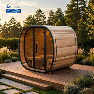 Sauna de Barril de Cedro Rojo del Sudeste Asiático, Panorámica, con Certificación CE, WiFi Inteligente, 220V, Resistente a Termitas y a la Corrosión, DDP, para Villas y Resorts con Techo - Product Image 1