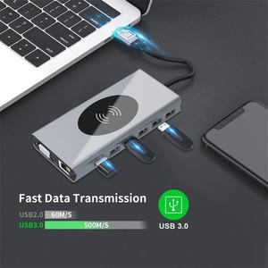 Adaptor Multiport USB C Hub 15 In 1, Pengisi Daya Nirkabel 4K HD, Pembaca Kartu TF SD 5W/ 7.5W/10W - Product Image 3