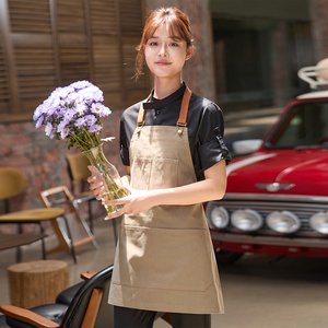 Grembiule da Lavoro in Denim 100% Cotone Lavabile Senza Maniche per Ristoranti, Caffetterie, Fiorai, Pasticcerie - Personalizzabile per Uomo e Donna - Product Image 1