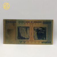 Billet de banque souvenir en or et argent du Zimbabwe, impression UV, vente en gros