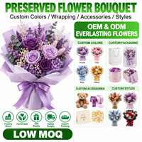 Bouquet de fleurs éternelles faites à la main en gros, directement de l'usine, roses éternelles, Noël, Thanksgiving, fleurs personnalisées OEM ODM