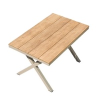 Ensemble de meubles de jardin moderne et simple en aluminium pour l'extérieur, tables et chaises en alliage d'aluminium, imitation bois, imperméable, résistant au soleil, pour balcon