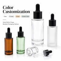 Flacon compte-gouttes en verre transparent personnalisé de 15 ml, 30 ml, 60 ml, 120 ml (1 oz, 2 oz, 4 oz) pour huiles essentielles et collyres avec impression sérigraphique