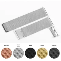 Montres à quartz Milan de haute qualité avec bracelet en maille interchangeable, ligne 04 D, pour homme et femme, boucle de sécurité en acier inoxydable, design à tête plate